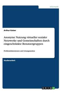 Anonyme Nutzung virtueller sozialer Netzwerke und Gemeinschaften durch eingeschränkte Benutzergruppen