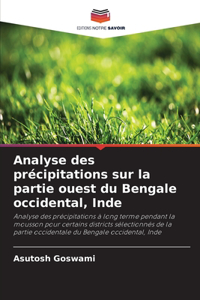 Analyse des précipitations sur la partie ouest du Bengale occidental, Inde