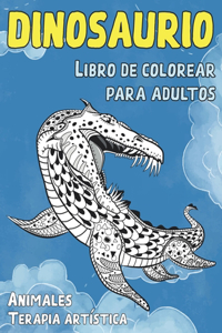 Libro de colorear para adultos - Terapia artística - Animales - Dinosaurio