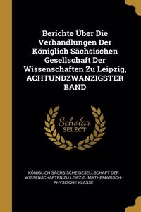 Berichte Über Die Verhandlungen Der Königlich Sächsischen Gesellschaft Der Wissenschaften Zu Leipzig, ACHTUNDZWANZIGSTER BAND