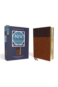 NIV Study Bible, Fully Revised Edition, Large Print, Leathersoft, Brown, Red Letter, Comfort Print