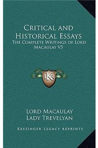 Critical and Historical Essays