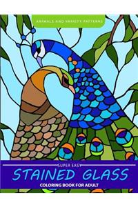 Super Easy Stained glass coloring book for Adults