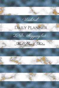 Undated Daily Planner - To Do, Shopping List, Meal Plan & Notes