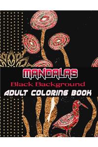 Black Background Mandalas Adult Coloring Book