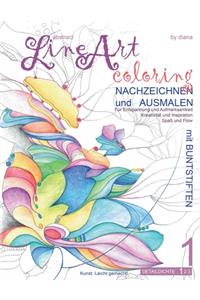 Abstract LineArt Coloring - Nachzeichnen und Ausmalen mit BUNTSTIFTEN - 01