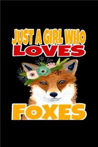 just a girl who loves foxes, black notebook 6×9 cute foxes gift for girls, boys