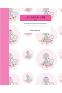 Wide Ruled Notebook Cat Composition Book