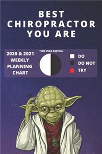 2020 & 2021 Two-Year Weekly Planner For Best Chiropractor Gift - Funny Yoda Quote Appointment Book - Two Year Agenda Notebook