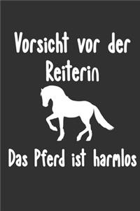 Vorsicht vor der Reiterin das Pferd ist harmlos Kalender 2020