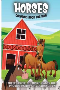 Horses Coloring Book For Kids