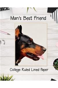Man's Best Friend College Ruled Lined Paper