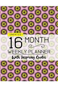 Undated 16 Month Weekly Planner