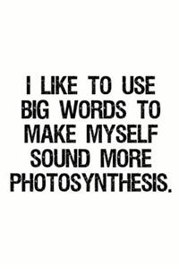 I Like to Use Big Words to Make Myself Sound More Photosynthesis