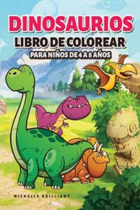 Dinosaurios Libro de colorear para niños de 4 a 8 años