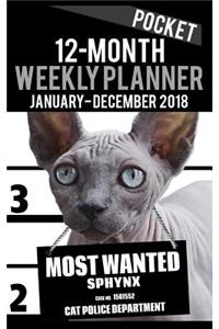 2018 Pocket Weekly Planner - Most Wanted Sphynx