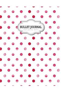 Bullet Journal: Red Polka Dots: Red and White, Dots Watercolor, Notebook, Colorful Notebook, Inspiration Gift for Girls, Bullet Journal and Sketch Book, Composition Book, Journal, 8.5 X 11 Inch 110 Page, Grid