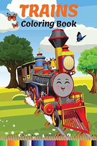 Trains Coloring Book