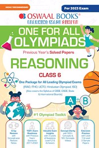 Oswaal One For All Olympiad Previous Years' Solved Papers, Class-6 Reasoning Book (For 2023 Exam)