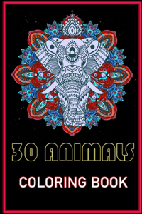 30 Animals coloring book
