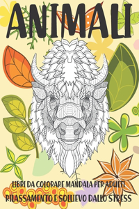 Libri da colorare Mandala per adulti - Rilassamento e sollievo dallo stress - Animali