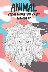 Animal Colouring pages for Adults - Large Print