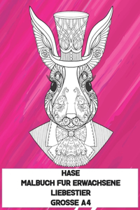 Malbuch für Erwachsene - Grosse A4 - Liebestier - Hase