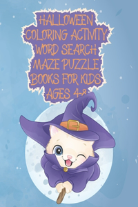 Halloween Coloring Activity Word Search Maze Puzzle Books For Kids Ages 4-8
