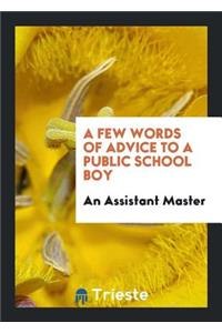 A Few Words of Advice to a Public School Boy