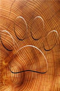 Carved Dog Paw Print: 110 Page Blank Notebook - Ruled Paper Journal - 6 x 9 (15.24 x 22.86 cm)