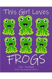 THIS GIRL LOVES FROGS Cute Notebook