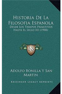 Historia de La Filosofia Espanola