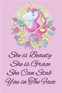 Unicorn Notebook Journal and Sketchbook with Quote
