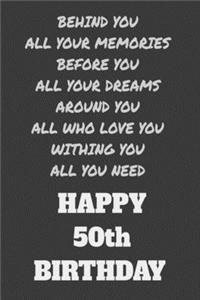 Behind You All Your Memories Before You All Your Dreams Happy 50th Birthday