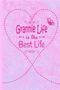 Grannie Life Is The Best Life: Grandma Journal 6 x 9 120 page Lined Pink Marble Notebook Butterfly Heart Design for Daily Diary Writing or Notepad - Perfect Mother's Day Birthday 