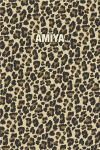 Amiya: Personalized Notebook - Leopard Print (Animal Pattern). Blank College Ruled (Lined) Journal for Notes, Journaling, Diary Writing. Wildlife Theme Des