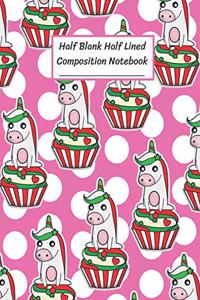 Half Blank Half Lined Composition Notebook