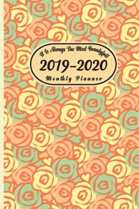 F4 Monthly Planner Colorful Flowers