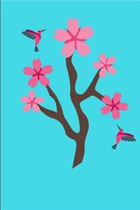 Hummingbird Cherry Blossom Tree Journal Notebook