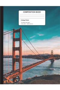 Golden Gate Bridge Composition Notebook College Ruled