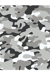 Camouflage Gray Notebook - 4x4 Graph Paper
