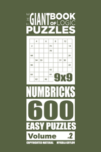 Giant Book of Logic Puzzles - Numbricks 600 Easy Puzzles (Volume 2)