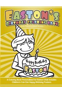 Easton's Birthday Coloring Book Kids Personalized Books