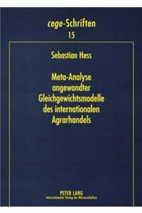 Meta-Analyse Angewandter Gleichgewichtsmodelle Des Internationalen Agrarhandels