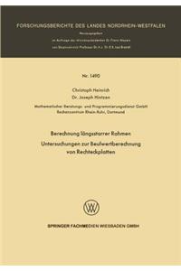 Berechnung Längsstarrer Rahmen / Untersuchungen Zur Beulwertberechnung Von Rechteckplatten