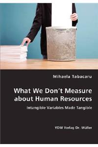 What We Don't Measure about Human Resources