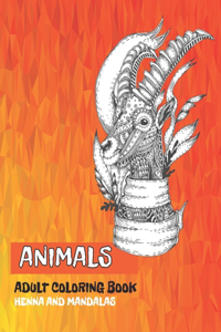 Adult Coloring Book Henna and Mandalas Animals
