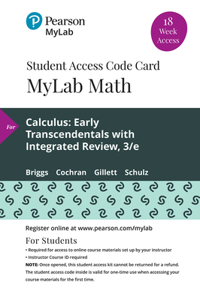 Mylab Math with Pearson Etext -- 18 Week Standalone Access Card -- For Calculus