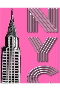 Hot Pink New York City Chrysler Building creative drawing journal