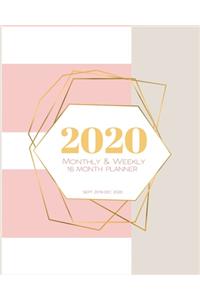 2020 16 Month Planner Weekly Monthly (Sept 2019 - Dec 2020)